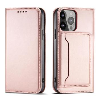 Magnet Card Case Samsung Galaxy S23 Ultra mágneses flipes tok pénztárcával, állvánnyal, rózsaszín kép