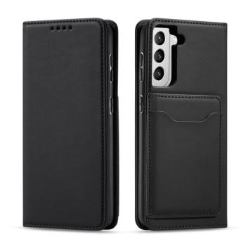 Magnet Card Case tok Samsung Galaxy S22 + (S22 Plus) tok pénztárca kártya tartó fekete kép