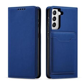 Magnet Card Case tok Samsung Galaxy S22 + (S22 Plus) tok pénztárca kártya tartó kék kép