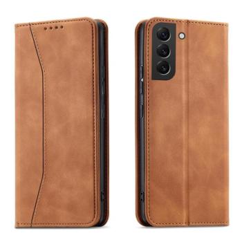 Magnet Fancy Case Samsung Galaxy S23+ mágneses flipes tok pénztárcával, állvánnyal, barna kép