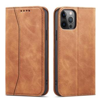 Magnet Fancy Case tok iPhone 12 Pro Max tok pénztárca kártyatartó barna kép