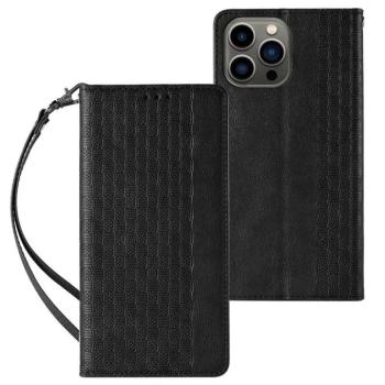 Magnet Strap könyvtok csuklópánttal iPhone 14 Plus - fekete kép