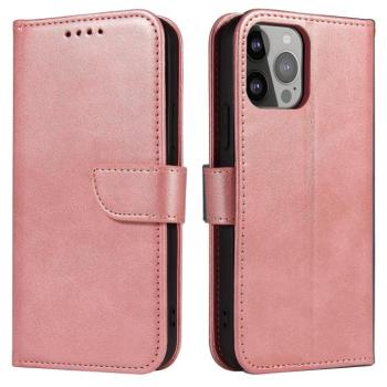 Magnet tok elegáns flipes kihajtható tok kitámasztóval iPhone 13 Pro rózsaszín kép