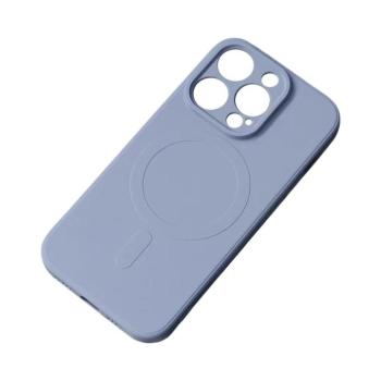 MagSafe kompatibilis szilikon tok iPhone 15-hez Szilikon tok - szürke kép