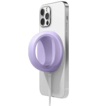 Magsafe töltőpad tartó, szilikon, asztali tartó funkció, ujjtámasz, Magsafe töltőkkel kompatibilis, Wooze Handrail Holder, lila kép