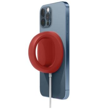 Magsafe töltőpad tartó, szilikon, asztali tartó funkció, ujjtámasz, Magsafe töltőkkel kompatibilis, Wooze Handrail Holder, piros kép