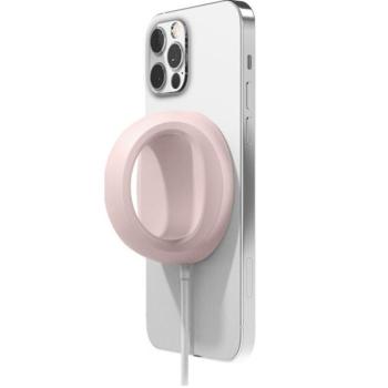 Magsafe töltőpad tartó, szilikon, asztali tartó funkció, ujjtámasz, Magsafe töltőkkel kompatibilis, Wooze Handrail Holder, rózsaszín kép