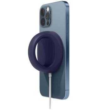 Magsafe töltőpad tartó, szilikon, asztali tartó funkció, ujjtámasz, Magsafe töltőkkel kompatibilis, Wooze Handrail Holder, sötétkék kép