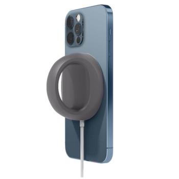 Magsafe töltőpad tartó, szilikon, asztali tartó funkció, ujjtámasz, Magsafe töltőkkel kompatibilis, Wooze Handrail Holder, szürke kép