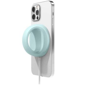 Magsafe töltőpad tartó, szilikon, asztali tartó funkció, ujjtámasz, Magsafe töltőkkel kompatibilis, Wooze Handrail Holder, világoskék kép