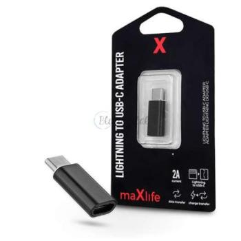 Maxlife Lightning - USB Type-C adapter - Maxlife Lightning To USB-C Adapter - 2A - fekete kép