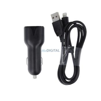 Maxlife MXCC-01 autós töltő 1x USB 2.1A fekete + Lightning kábel kép