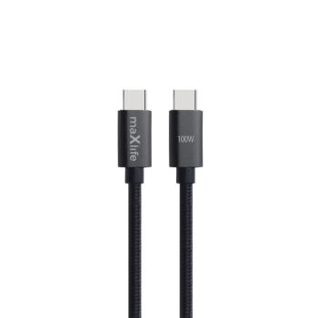 Maxlife MXUC-12 kábel USB-C - USB-C 1,0 m 100W fekete kép