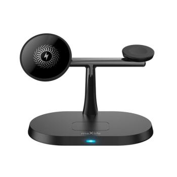 Maxlife MXWC-03 3 az 1-ben mágneses vezeték nélküli töltő 15W - fekete kép