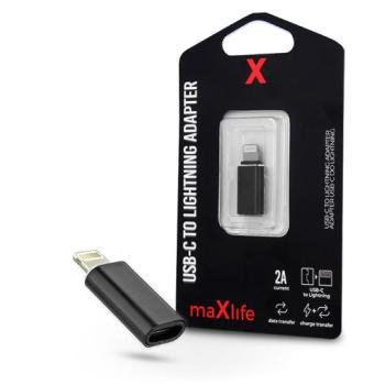 Maxlife USB Type-C - Lightning adapter - Maxlife USB-C To Lightning Adapter - 2A - fekete kép