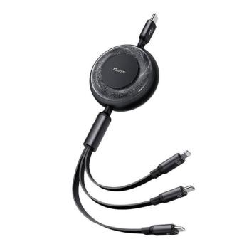 Mcdodo CA-5220 3in1 töltő- és adatkábel USB / USB-C / Lightning / MicroUSB 5A, 1,2m, fekete kép