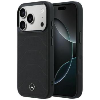 Mercedes Leather Mesh with Bow Line Apple iPhone 17 Pro MagSafe tok, fekete kép