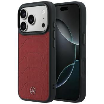 Mercedes Leather Mesh with Bow Line Apple iPhone 17 Pro MagSafe tok, piros kép
