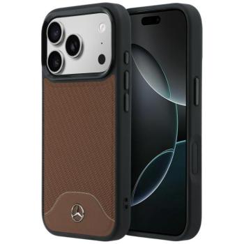 Mercedes Leather Wood Effect and Curve Apple iPhone 17 Pro MagSafe tok, barna kép
