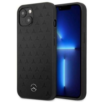 Mercedes MEHCP13SPSQBK iPhone 13 mini 5,4&quot; fekete csillag mintás bőr keménytok kép