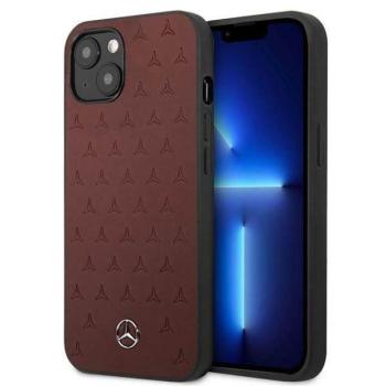 Mercedes MEHCP13SPSQRE iPhone 13 mini 5,4&quot; piros csillag mintás bőr keménytok kép