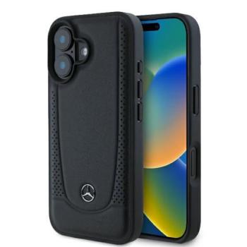 Mercedes MEHCP16SARMBK Leather Urban keménytok iPhone 16 - fekete kép