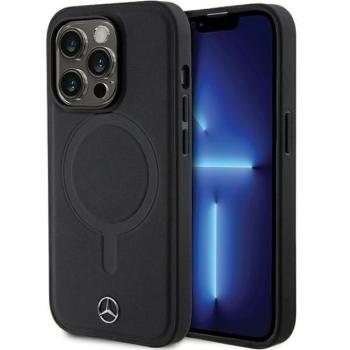 Mercedes MEHMP14L23RCMK iPhone 14 Pro 6.1&quot; fekete keménytok Sima bőr MagSafe kép