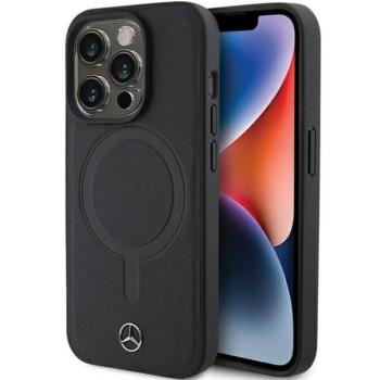Mercedes MEHMP15L23RCMK iPhone 15 Pro 6.1&quot; fekete keménytok Sima bőr MagSafe kép