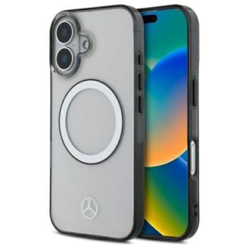 Mercedes MEHMP16S23HUOKC Printed Logo MagSafe-kompatibilis keménytok iPhone 16 - átlátszó kép
