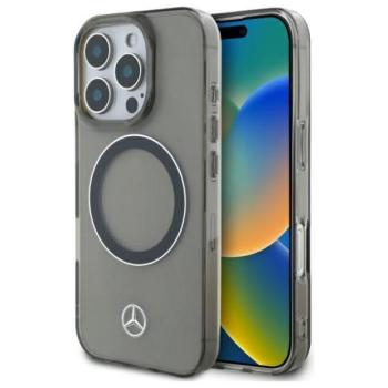Mercedes MEHMP16X23HUOSK Silver Ring MagSafe-kompatibilis keménytok iPhone 16 Pro - fekete kép