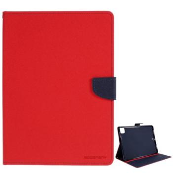 MERCURY Goospery Fancy tok álló, bőr hatású (FLIP, oldalra nyíló, asztali tartó funkció, textil minta) PIROS Apple IPAD Pro 12.9 (2020) kép