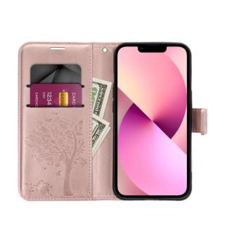 MEZZO könyvtok Samsung Galaxy A36 - rózsaarany szín &quot;fa&quot; kép