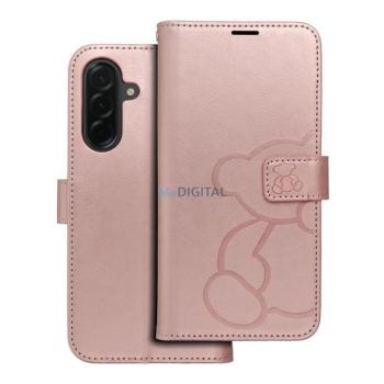 MEZZO könyvtok Samsung Galaxy A36 - rózsaarany szín &quot;maci&quot; kép