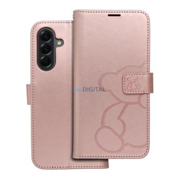 MEZZO könyvtok Samsung Galaxy A56 - rózsaarany szín &quot;maci&quot; kép