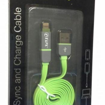 Micro USB adatkábel iPhone 8pin átalakítóval, zöld, TiPX kép