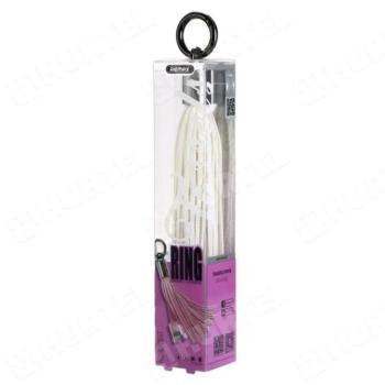 Micro usb adatkábel, kulcstartó, fehér, Remax RC-053m kép