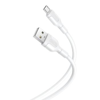 Micro USB gyorstöltő adatkábel, 2.1A, 1M, fehér, XO-NB212 kép