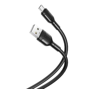 Micro USB gyorstöltő adatkábel, 2.1A, 1M, fekete, XO-NB212 kép