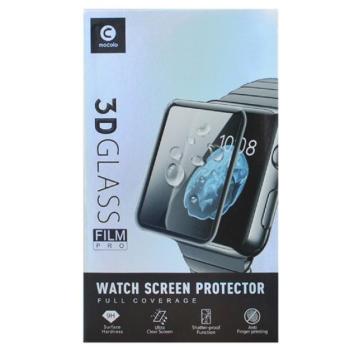 MOCOLO kijelzővédő üveg (3D full cover, íves, karcálló, 9H) FEKETE Apple Watch Series 4 40mm, Apple Watch Series 5 40mm, Apple Watch Series 6 40mm, Apple Watch Series SE 40mm kép