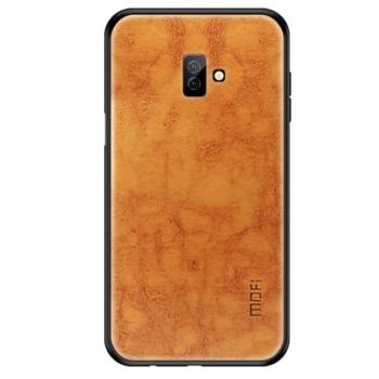 MOFI műanyag telefonvédő (szilikon keret, bőr hatású hátlap) BARNA Samsung Galaxy J6 Plus (SM-J610F) kép