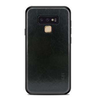 MOFI műanyag telefonvédő (szilikon keret, bőr hatású hátlap) FEKETE Samsung Galaxy Note 9 (SM-N960F) kép