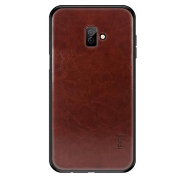 MOFI műanyag telefonvédő (szilikon keret, bőr hatású hátlap) SÖTÉTBARNA Samsung Galaxy J6 Plus (SM-J610F) kép