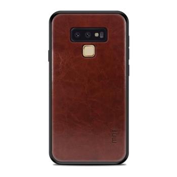 MOFI műanyag telefonvédő (szilikon keret, bőr hatású hátlap) SÖTÉTBARNA Samsung Galaxy Note 9 (SM-N960F) kép