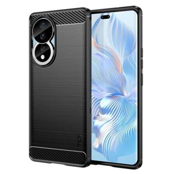 MOFI szilikon telefonvédő (közepesen ütésálló, légpárnás sarok, szálcsiszolt, karbon minta) FEKETE Honor 90 5G kép