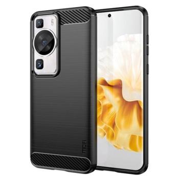 MOFI szilikon telefonvédő (közepesen ütésálló, légpárnás sarok, szálcsiszolt, karbon minta) FEKETE Huawei P60 Pro kép