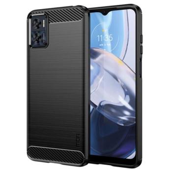 MOFI szilikon telefonvédő (közepesen ütésálló, légpárnás sarok, szálcsiszolt, karbon minta) FEKETE Motorola Moto E22 (XT2239), Motorola Moto E22i kép