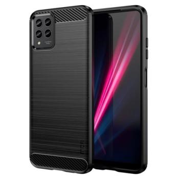 MOFI szilikon telefonvédő (közepesen ütésálló, légpárnás sarok, szálcsiszolt, karbon minta) FEKETE T Phone Pro 5G kép