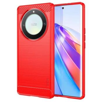 MOFI szilikon telefonvédő (közepesen ütésálló, légpárnás sarok, szálcsiszolt, karbon minta) PIROS Honor Magic5 Lite 5G kép