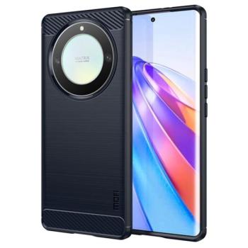 MOFI szilikon telefonvédő (közepesen ütésálló, légpárnás sarok, szálcsiszolt, karbon minta) SÖTÉTKÉK Honor Magic5 Lite 5G kép
