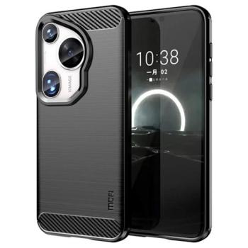 MOFI szilikon telefonvédő (ütésállóság, légpárnás sarok, szálcsiszolt, karbon minta) FEKETE Huawei Pura 70 Ultra kép